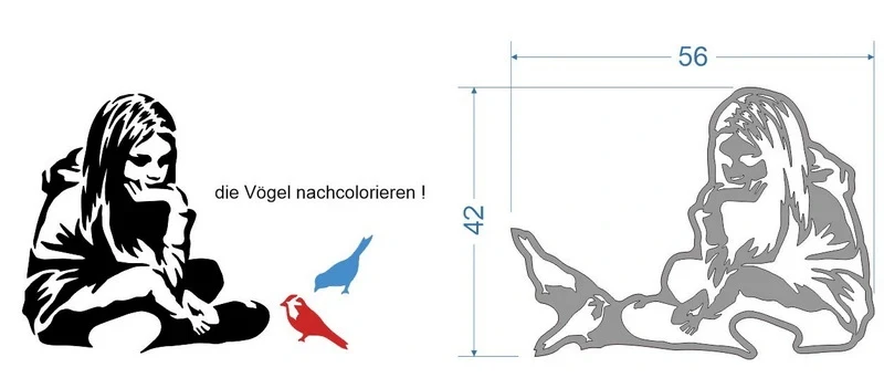 Banksy-Girl with Birds