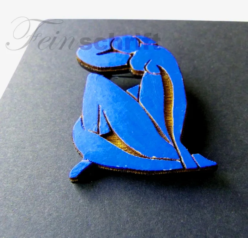 Brosche Blau