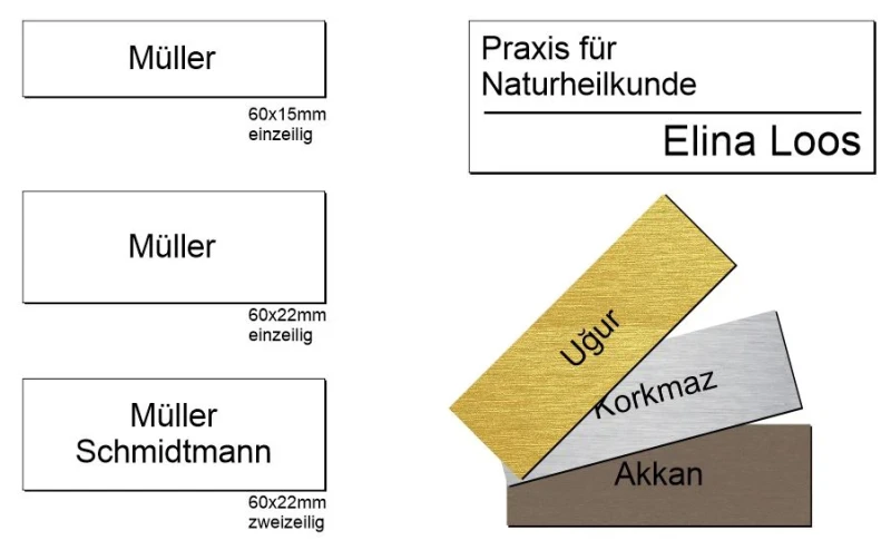 Klingel und Briefkastenschilder